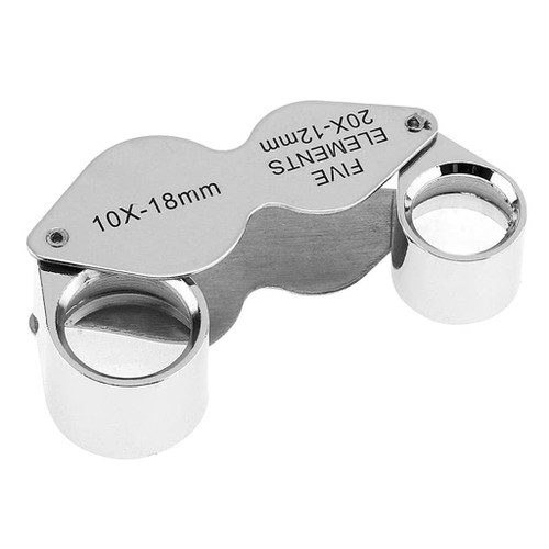 OUSIKA Magnifying glassPortable Binocular Glasses Magnifier Loupe 10X 20X Pocket Magnifier Folding Magnifying Glasses 2 Zoom Lens Jewelry Loupe Magnifying