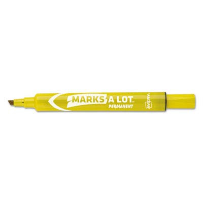 6 Pack Permanent Marker, Large Chisel Tip, Yellow, Dozen by AVERY-DENNISON (Catalog Category: Paper, Pens & Desk Supplies / Markers / Permanent)