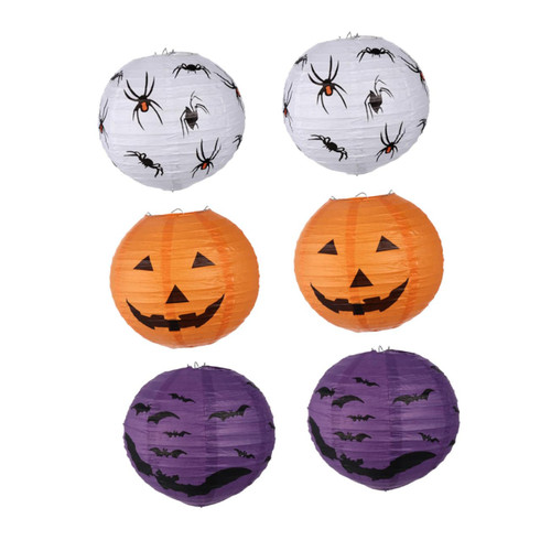 Abaodam 12 Pcs Halloween Lantern Hanging Paper Halloween Hanging Japanese Paper Chinese Decor Halloween Decor Halloween Folding Paper