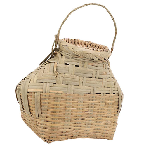 BRIGHTFUFU Fish Basket Egg Storage Basket Outdoor Fish Shrimp Container fshing net Fruit Vegetable Basket Woven Basket for Fish Reusable Fishing Holder Picnic Basket Wicker Bamboo Decorate