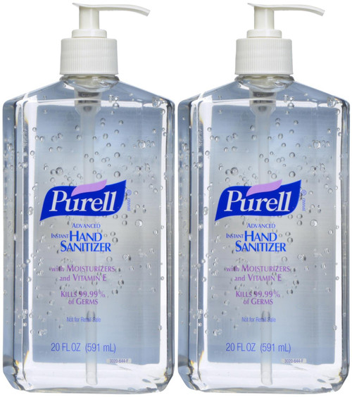 PURELL Advanced Hand Sanitizer, Refreshing Gel, 20 fl oz Hand Sanitizer Table Top Pump Bottles (Pack of 2) - 3023-12-EC