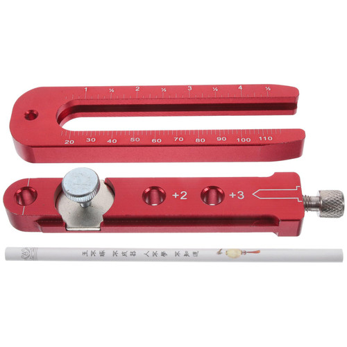 Carpenter Compass Scriber Woodworking Ruler Precision Pocket Ruler Metal Slide Rule Inch and Metric T-Type Scribing Ruler Square Ruler T Track Ruler Marking Measuring Ruler