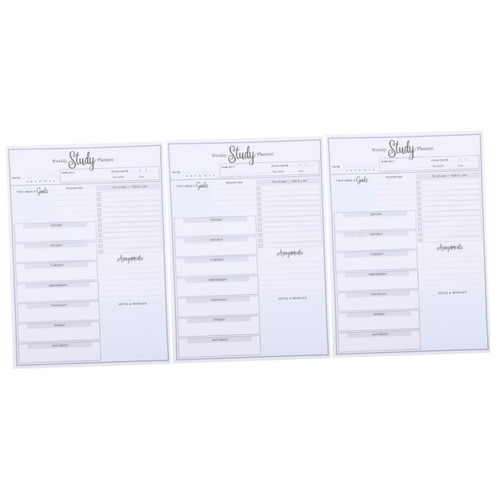 Ciieeo 3pcs A5 Learning Book To Do List Teacher Supplies for Classroom Memo Pad Weekly Notepad Pocket Memo Notepad Weekly Study Planner Notepad Weekly Planner Schedule Note Paper Notebook