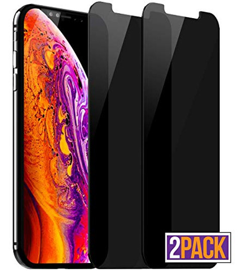 pehael Privacy Screen Protector, Anty- Spy Tempered Glass for iPhone Xs Max, Easy Install, Free Bubbles [6.5 inch](2ps)