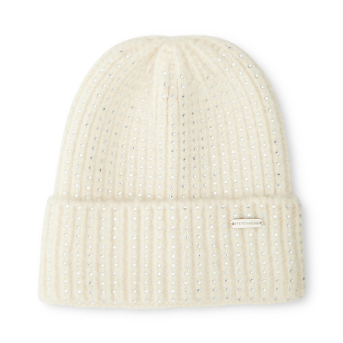 STEVE MADDEN Women's Crystal Beanie, Ivory