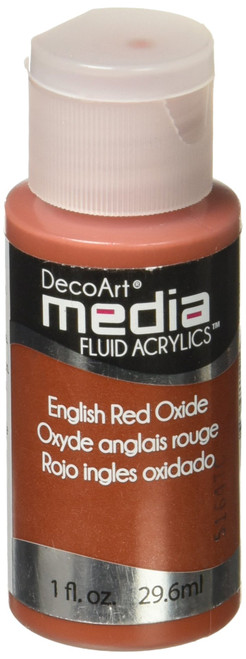 Deco Art Media Fluid Acrylic Paint, 1-Ounce, English Red Oxide