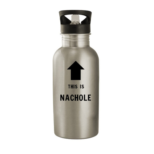 Molandra Products This Is Nachole - 20oz Stainless Steel Water Bottle, Silver