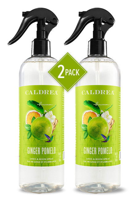 Caldrea Linen and Room Spray Air Freshener, Made with Essential Oils, Plant-Derived and Other Thoughtfully Chosen Ingredients, Ginger Pomelo, 16 oz, 2 Pack Caldrea Linen and Room Spray Air Freshener, Made with Essential Oils, Plant-Derived and Other Thoughtfully Chosen Ingredients, Ginger Pomelo, 16 oz, 2 Pack