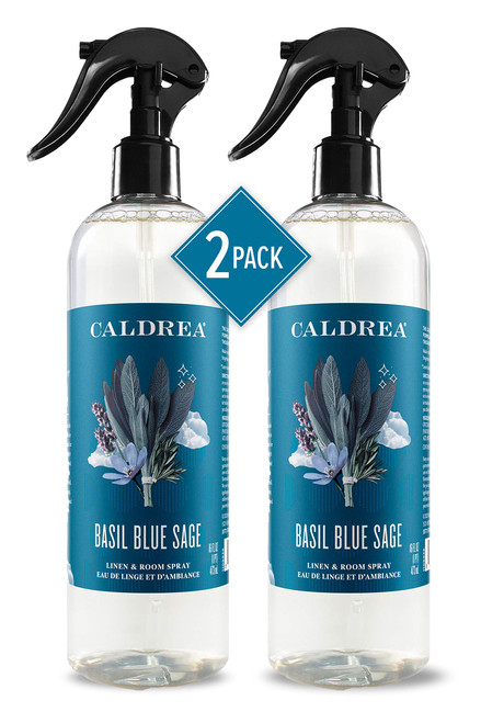 Caldrea Linen and Room Spray Air Freshener, Made with Essential Oils, Plant-Derived and Other Thoughtfully Chosen Ingredients, Basil Blue Sage, 16 Fl Oz (Pack of 2) Caldrea Linen and Room Spray Air Freshener, Made with Essential Oils, Plant-Derived and Other Thoughtfully Chosen Ingredients, Basil Blue Sage, 16 Fl Oz (Pack of 2)