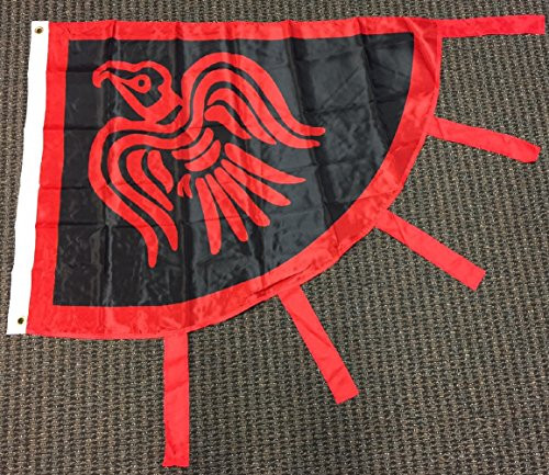 Scandinavian Viking Raven Flag 3 x 4 Foot Red and Black Norse Pirate Banner New