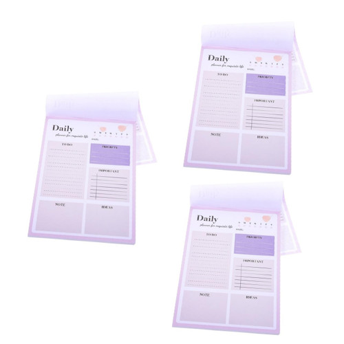 Operitacx 3pcs Daily Note Planner Notepad Organizer Daily Appointment Book Daily Planner Notepad Do List Notepad Notebook Planner Budget Book Planner Work Planner Simple Office Morandi Paper