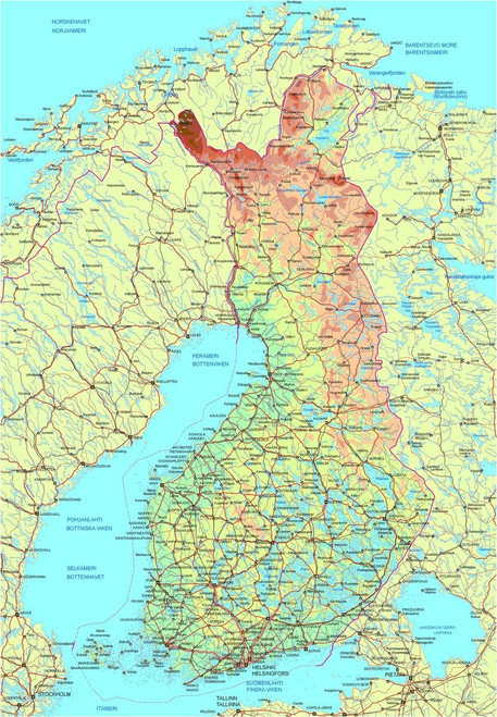 Gifts Delight Laminated 24x34 Poster: Maps of Finland Detailed map of Finland in English Travel map of Finland Road map of Gifts Delight Laminated 24x34 Poster: Maps of Finland Detailed map of Finland in English Travel map of Finland Road map of