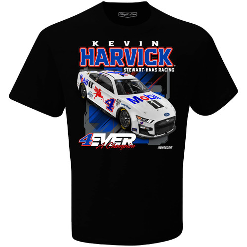 Checkered Flag Sports Kevin Harvick Mobil 1 4EVER Draft T-Shirt Black (as1, Alpha, l, Regular, Regular)
