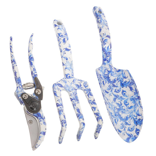 NOLITOY 1 Set Tools Hand Rake Garden Tool Garden Hand Shovel Digging Garden Trowel Garden Weeding Trowel Garden Planting Rake Gardening Trowel Blue and White Porcelain to Dig Carbon Steel