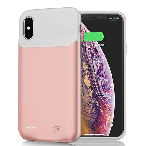 Battery Case for iPhone Xs Max, 10000mAh Portable Rechargeable Battery Pack Charging Case for Apple iPhone Xs Max (6.5 inch) Extended Battery Charger Case Protective Power Bank Backup Cover (Pink)