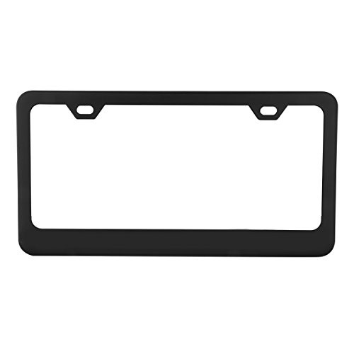 Grand General 60439 Matte Black Powder Coated License Plate Frame with 2 Holes