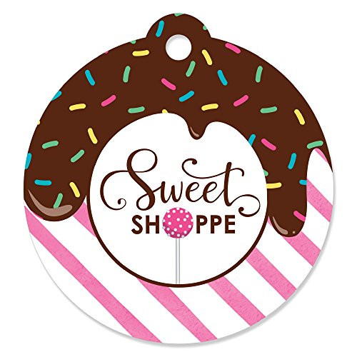 Sweet Shoppe - Candy and Bakery Birthday Party or Baby Shower Favor Gift Tags (Set of 20)