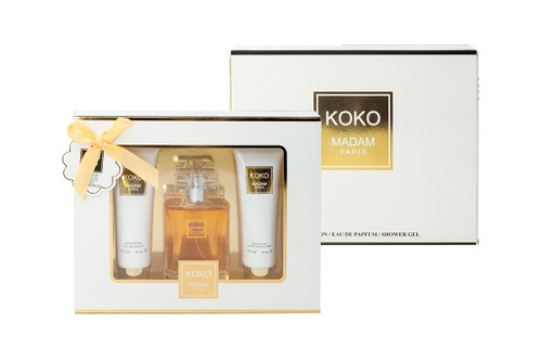 Lomitin Koko Madam Perfume Gifts Sets for Women, Eau De Parfum (3.4 fl oz), Body Lotion (3.0 fl oz), Shower Gel (3.0 fl oz), Our Impression of Coco Madem (Pack of 3) Lomitin Koko Madam Perfume Gifts Sets for Women, Eau De Parfum (3.4 fl oz), Body Lotion (3.0 fl oz), Shower Gel (3.0 fl oz), Our Impression of Coco Madem (Pack of 3)