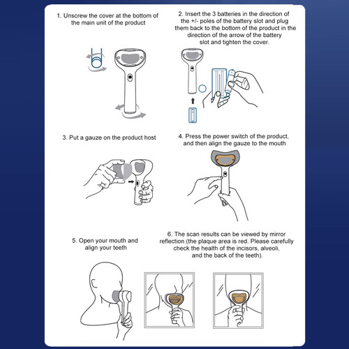 Dental Plaque Disclosing Monitor Dental Plaque Detector Tooth Calculus Plaque Finding Discloser HandHeld Oral Plaque Finder Revealing Device for Adult Kids
