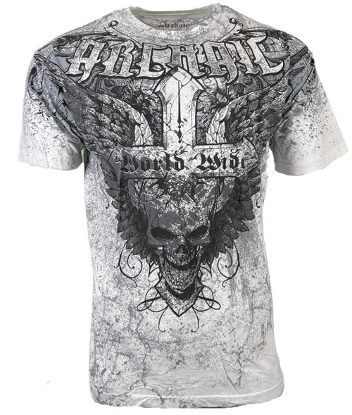 Archaic Affliction Men's T-Shirt World Wide White 2XL
