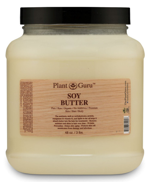 Soy Body Butter 3 lb. 100% Pure Raw Fresh Natural Cold Pressed. Skin Body and Hair Moisturizer, DIY Creams, Balms, Lotions, Soaps.
