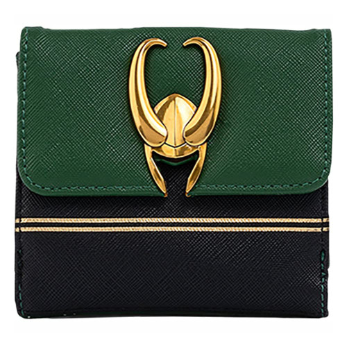 Loungefly Marvel Loki Hardware Wallet with Zip Coin Pouch Loungefly Marvel Loki Hardware Wallet with Zip Coin Pouch