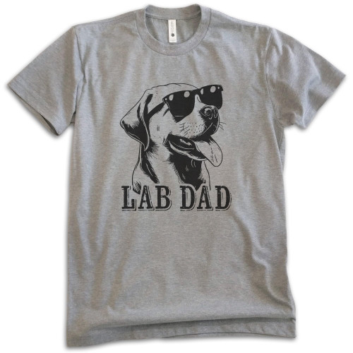 EVERTREE CLOTHING Lab Dad T-Shirt, Unisex Men's Shirt, Labrador Retriever, Lab Owner, Best Dog Dad Gift, Dark Heather Gray, X-Large