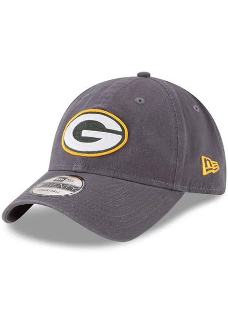 New Era NFL Core Classic 9TWENTY Adjustable Hat Cap One Size Fits All (Green Bay Packers Graphite)