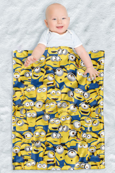 LOGOVISION Minions Lightweight Baby Blanket, 30"X40", Minion Group Unisex for Infants Girls & Boys