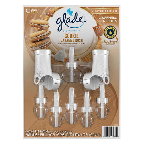 Glade PlugIns 2 Warmers + 6 Refills (Cookie Caramel Rush)