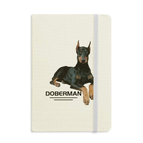 Doberman Ferocious Ear Animal Notebook Official Fabric Hard Cover Classic Journal Diary
