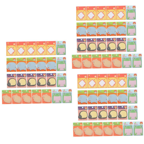 LALAFINA 75 Pcs Cartoon Memo Sticker Message Memo Pads Animal Message Note Students Memo Pads Notebook Post Sticky Memo Pad Self- Sticky Reminder Free Paper Gift Office Business