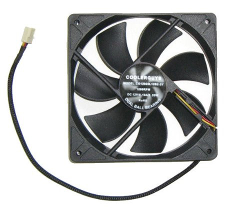 Coolerguys Dual Ball Bearing 12v 3pin Fan (80x25mm, Low Speed)