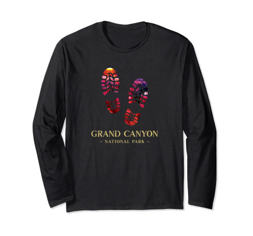 Grand Canyon National Park Hiking Boot Print Souvenir Long Sleeve T-Shirt