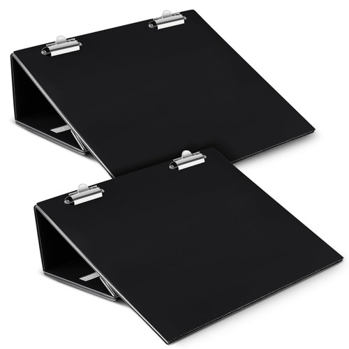 Skyygemm 14 x 12 Inch Folding Slant Board for Writing Slope Black Large Sloped Surface Clipboard to Improve Handwriting Legibility Posture Endurance for Office Classroom Tool(2 Pcs)