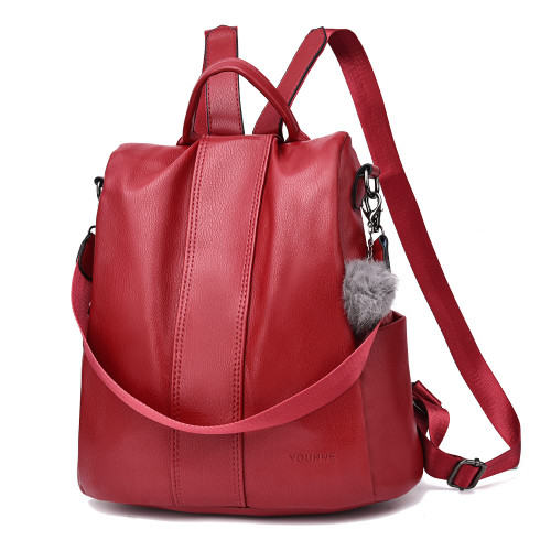 YOUNNE Women Backpack Purses PU Leather Anti-theft Rucksack Waterproof Daypack Casual Shoulder Satchel Bag?Red?