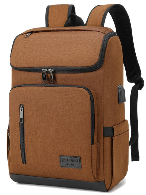 YALUNDISI Laptop Backpacks Travel Backpack Carry On Backpack Casual Daypack with USB Charging Port for Men Women Brown