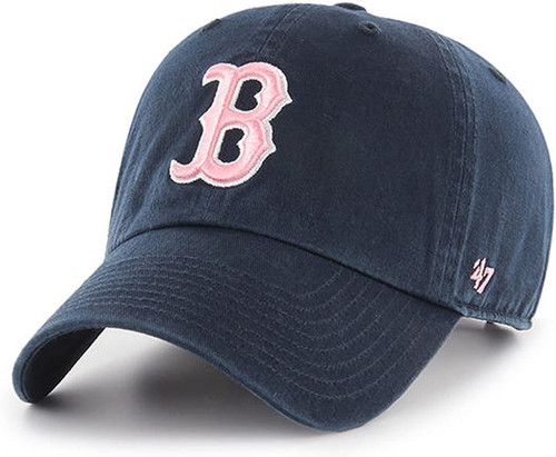 '47 MLB Navy Pink Clean Up Adjustable Hat Cap, Adult One Size (Boston Red Sox Navy Pink) '47 MLB Navy Pink Clean Up Adjustable Hat Cap, Adult One Size (Boston Red Sox Navy Pink)