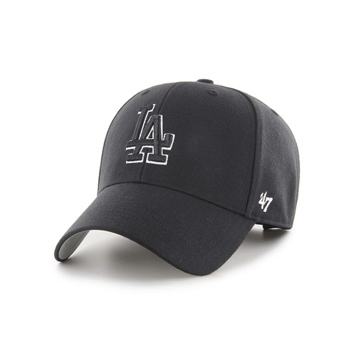 '47 Brand Los Angeles LA Dodgers MVP Hat Cap Black/White Outline '47 Brand Los Angeles LA Dodgers MVP Hat Cap Black/White Outline