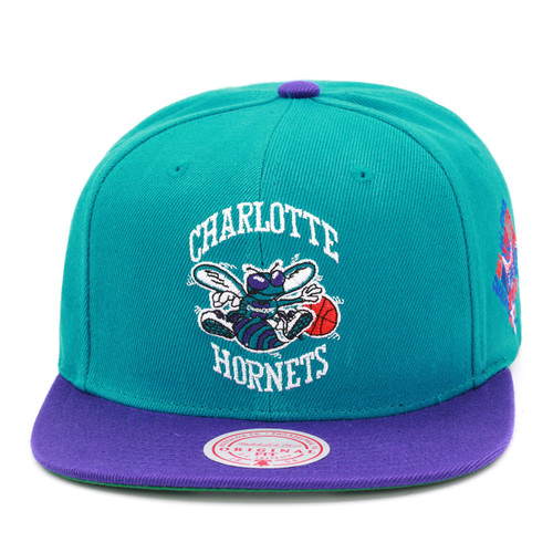 Mitchell & Ness Charlotte Hornets All Star Color Snapback Hat Adjustable Cap HWC - Teal/Purple