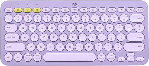 Logitech K380 Multi-Device Bluetooth Wireless Keyboard for PC, Laptop, Windows, Mac, Chrome OS, Android, iPadOS, Apple TV - Lavender Lemonade (Renewed)