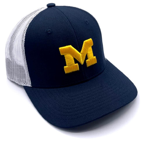 Officially Licensed Michigan University Blue Mesh Trucker Hat Adjustable Classic Team Logo Cap (Blue/White) Officially Licensed Michigan University Blue Mesh Trucker Hat Adjustable Classic Team Logo Cap (Blue/White)