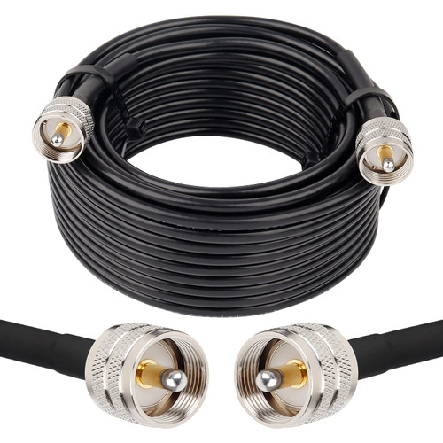 MOOKEERF CB Coax Cable 50FT, RG58 UHF PL259 Coaxial Cable UHF Male to UHF Male CB Radio Cable for CB Radio, Ham Radio, Amateur Radio, Antenna Analyzer, SWR Meter