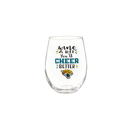 Team Sports America Jacksonville Jaguars, 17oz Boxed Stemless WIne Glass