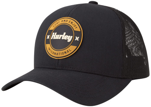 Hurley Men's Cap - Offshore Snap Back Curved Brim Trucker Cap, Size One Size, Black