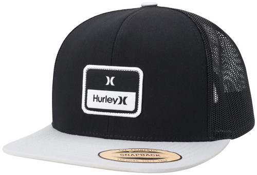 Hurley Men's Hat - Stacked Flat Brim Trucker Cap, Size One Size, Wolf Grey