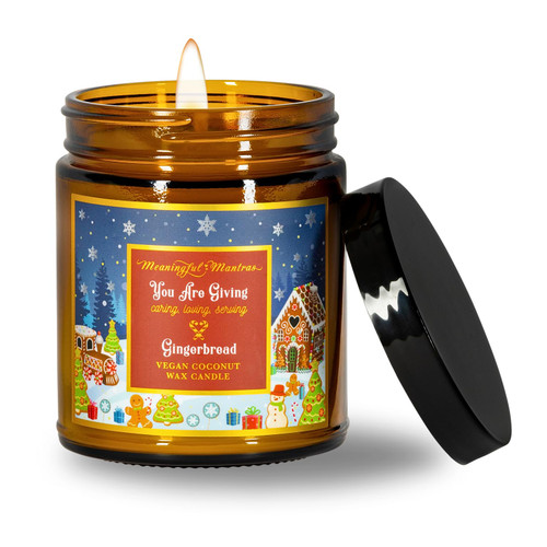 You are Giving Holiday Gingerbread Aromatherapy Coconut Wax Candle Real Ginger, Cardamom, Clove, Cinnamon Essential Oils | 34 Hour Burn | 8 Oz | Recycled Packaging You are Giving Holiday Gingerbread Aromatherapy Coconut Wax Candle Real Ginger, Cardamom, Clove, Cinnamon Essential Oils | 34 Hour Burn | 8 Oz | Recycled Packaging