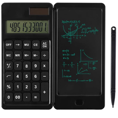 HFSKJWI Scientific Calculator, with Erasable Writing Board, Battery or Solar Powered Electronic Office Calculator 10-Digit LCD Display Desktop Calculator(Black) HFSKJWI Scientific Calculator, with Erasable Writing Board, Battery or Solar Powered Electronic Office Calculator 10-Digit LCD Display Desktop Calculator(Black)