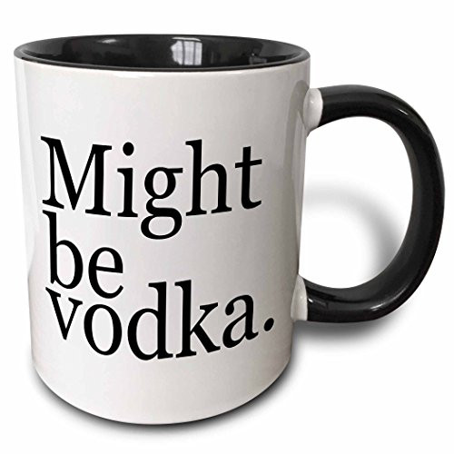 3dRose 193437_4 Might Be Vodka Black Two Tone Mug, 11 oz,