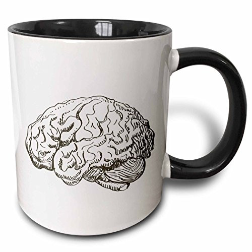 3dRose mug_38393_4"Brain" Two Tone Black Mug, 11 oz, Multicolor 3dRose mug_38393_4"Brain" Two Tone Black Mug, 11 oz, Multicolor